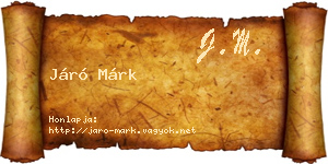 Járó Márk névjegykártya